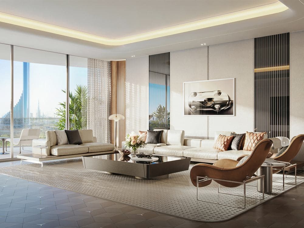 Living room interior at Binghatti City